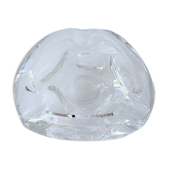 Sèvres transparent colorless crystal triangular ashtray