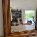 Miroir Louis Philippe ancien assiette en bois