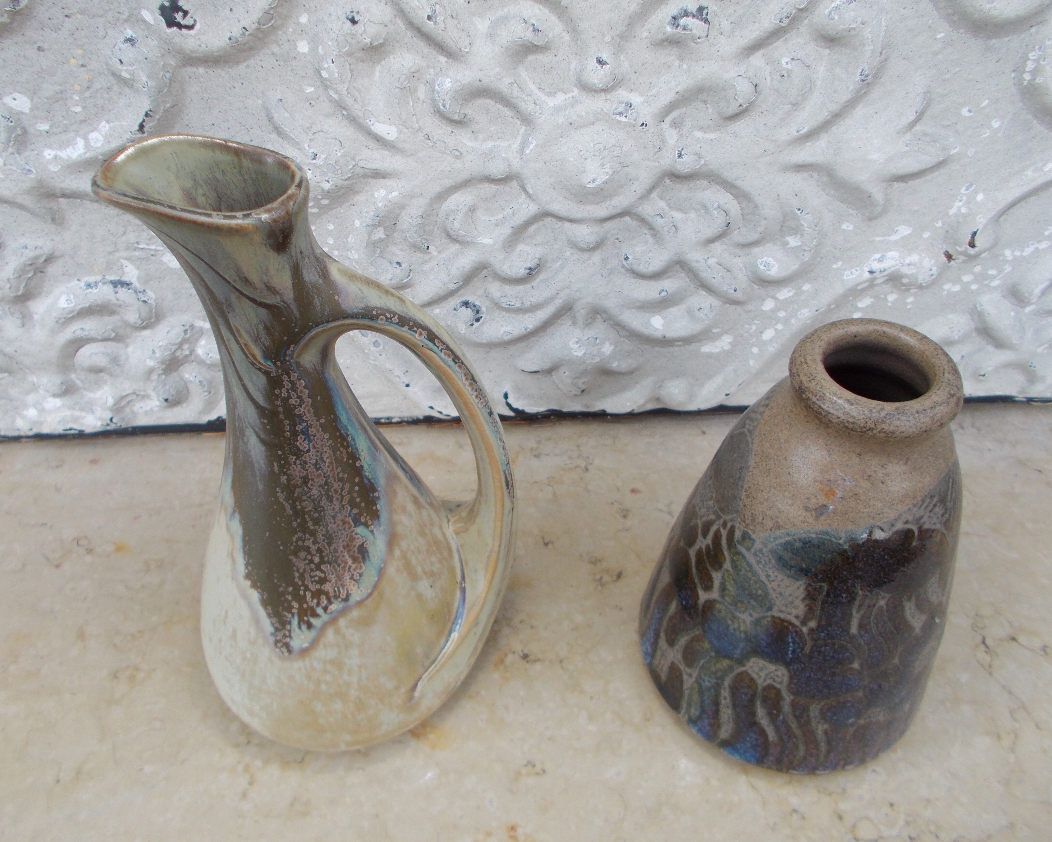 2 anciens grès signés période Art Deco 1920/1930