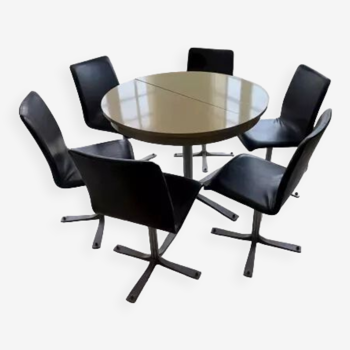 Table formica 1968 et 6 chaises