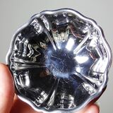 6 vintage bistro-style stainless steel dessert bowls on stands