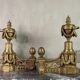Pair of Louis XVI Style Gilt Bronze Andirons, 19th Century
