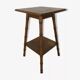 1960 carved bamboo wood side table, pedestal table
