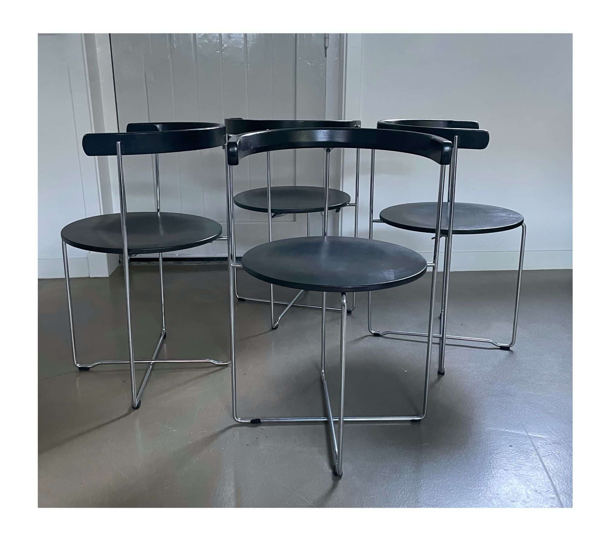 Set of 4 foldable chairs 'Soley', V. Hardarson for Kusch & Co, 80s
