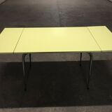 Yellow formica kitchen table with two extension cord, vintage 60s