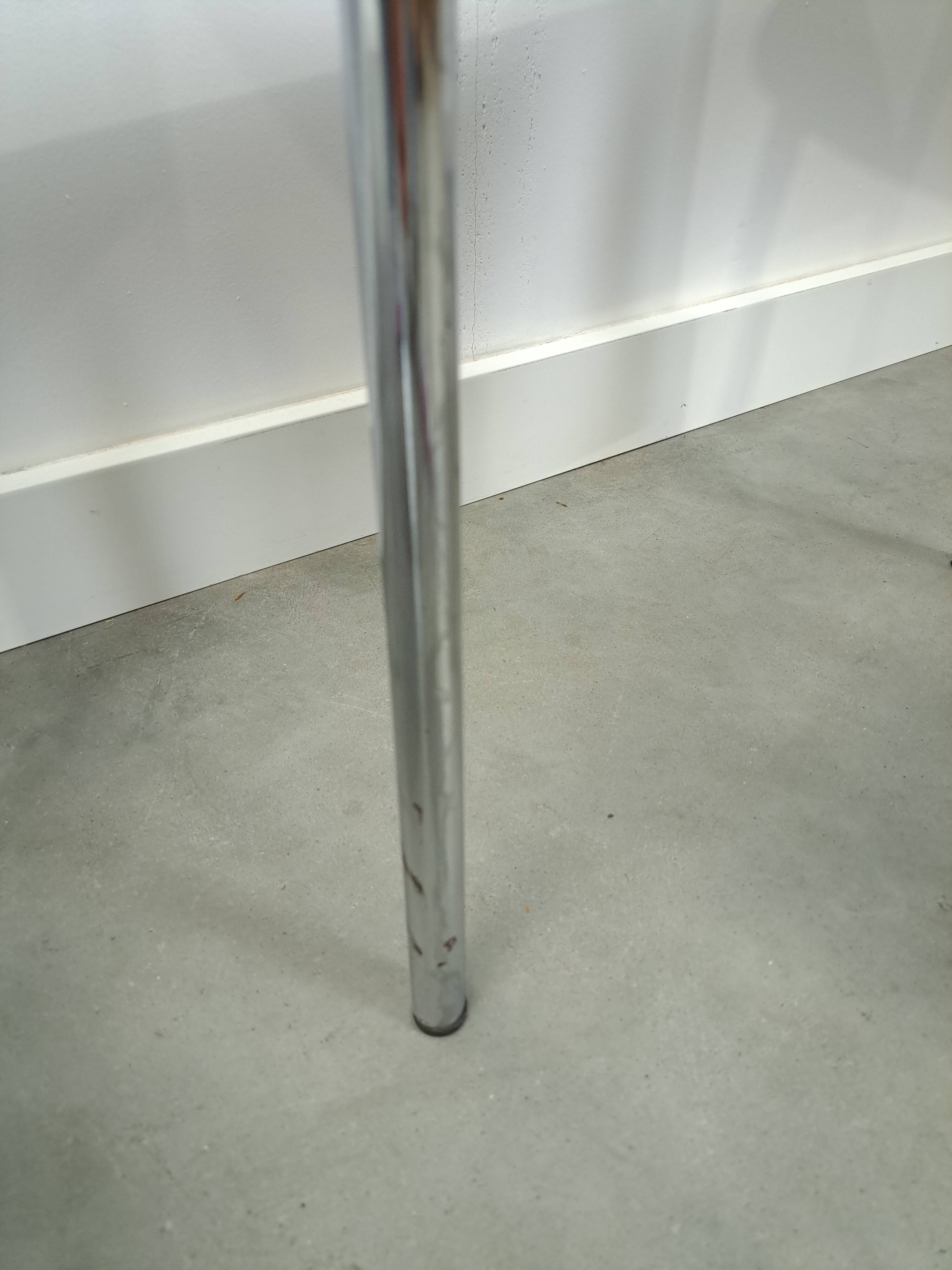 Skai bauhaus chromen Italiaanse buisframe stapelbare stoel