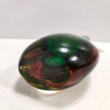 Green and Orange Sommerso Murano Glass Vase by Flavio Poli, Italy