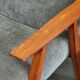 Pair of armchairs czechoslovakian midcentury renovated gray velvet