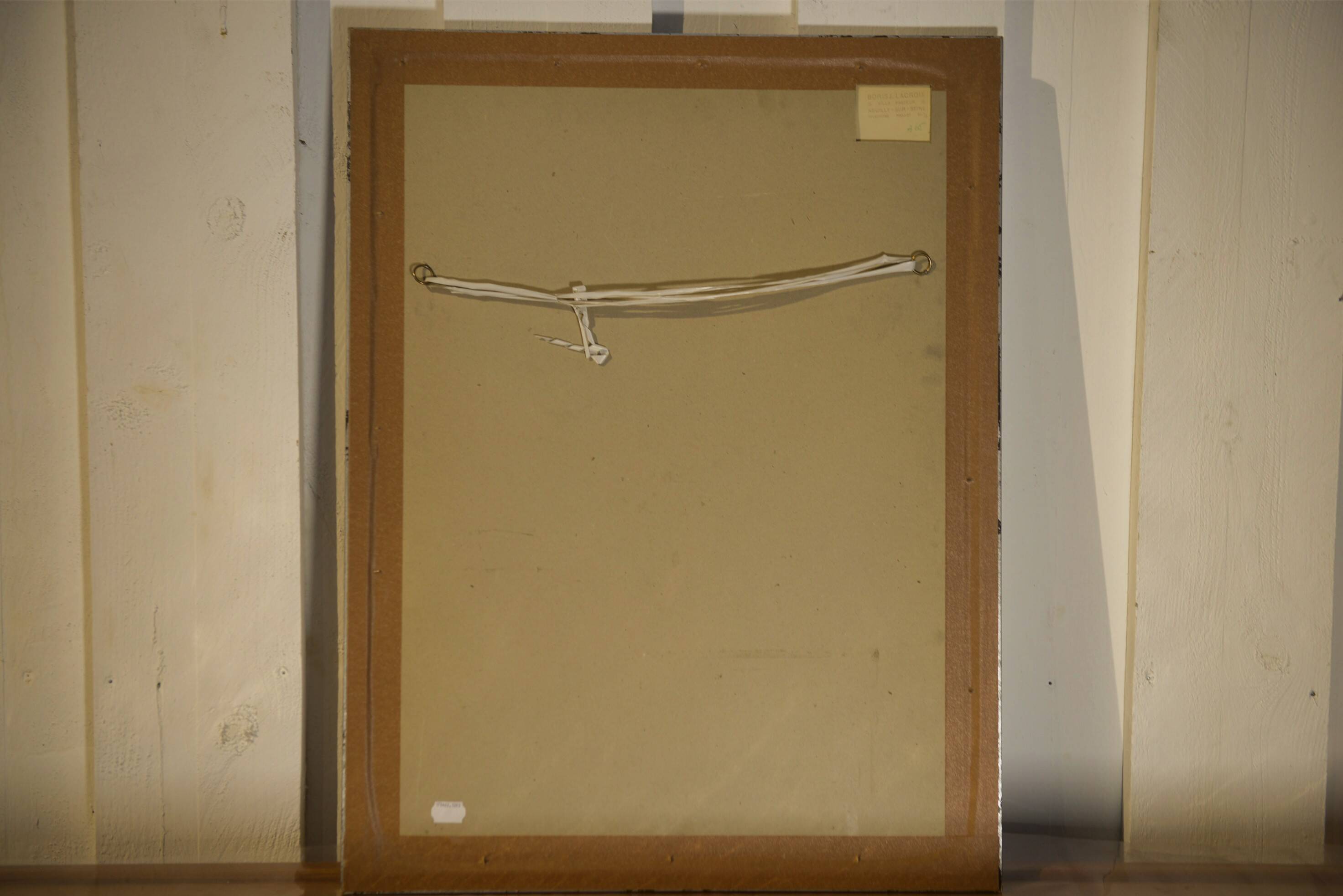 Gouache on paper original unique modernist work by Jean Boris Lacroix 1940s