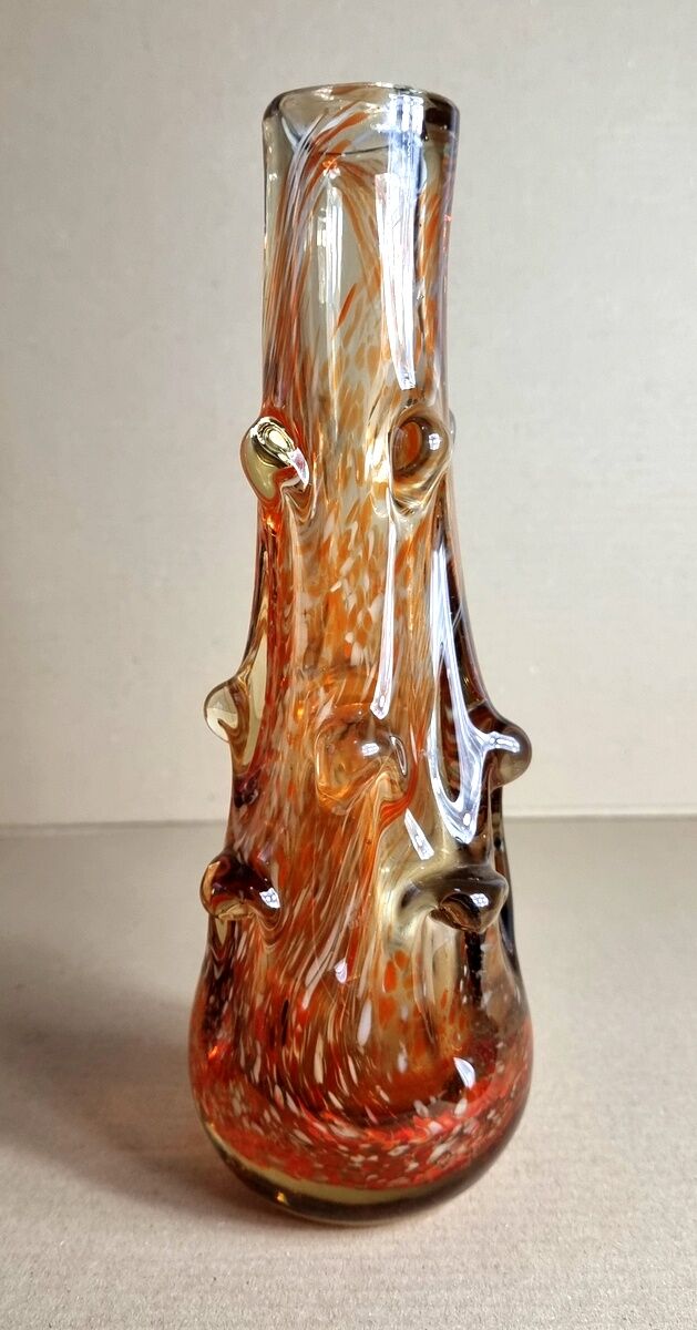 Murano glass vase with buttons pulled 50s