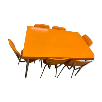 Table Formica year 60 & 6 chairs