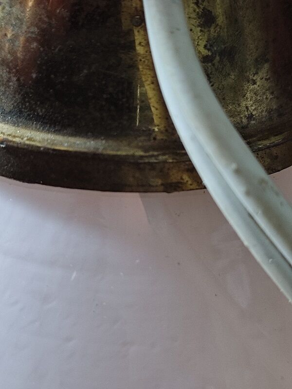 Lampe chevet base art déco rose globe opaline