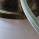 Lampe chevet base art déco rose globe opaline