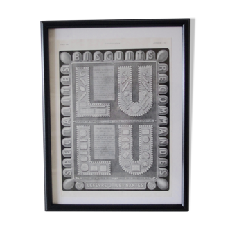 Publicité "Lu" magazine l'Illustration années 30 encadrée