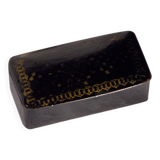 Antique snuff box, black and gold, Napoleon III style, 6cm