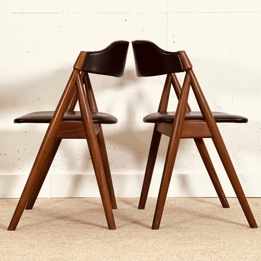 Set of 6 Danish chairs by Frode Holm (afrormosia wood)