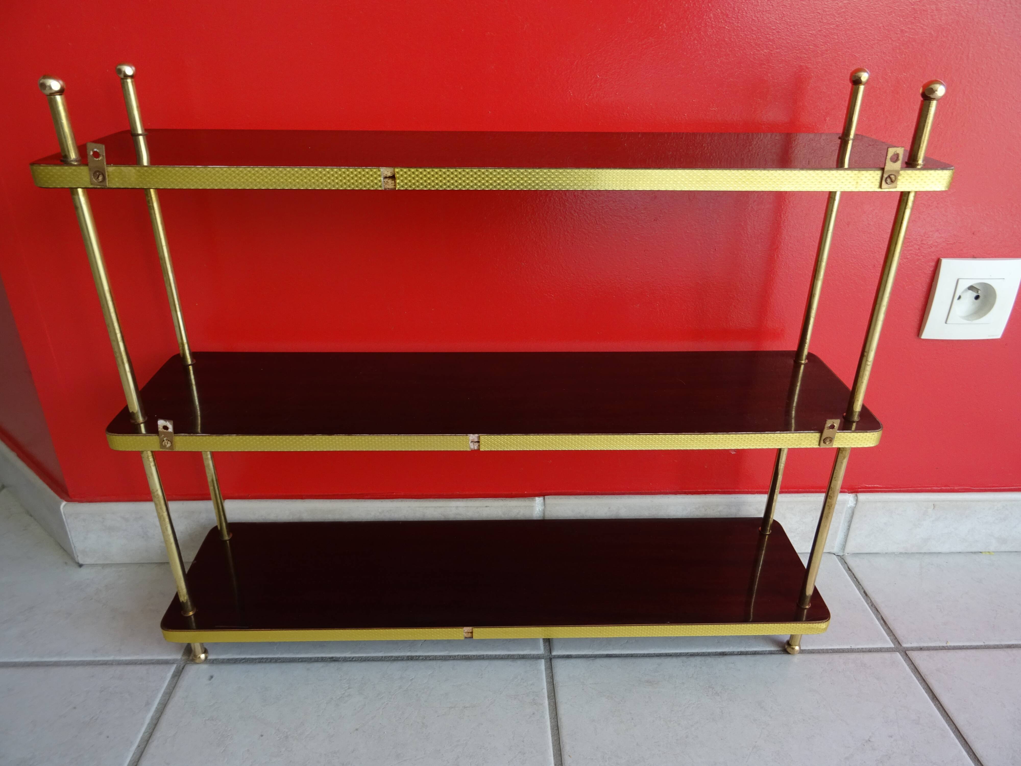 Vintage formica wall shelf 60s