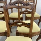Set of six Louis Philippe style chairs in cherry wood, 19th century