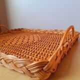 Woven rattan plateau 60s