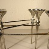 Design chandelier in silver metal
