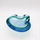 Flavio Poli Seguso Sommerso Emerald Green Blue Vintage 60s Ashtray