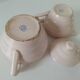 Art Deco sugar bowl and milk jug Céranord Saint-Amand pale pink
