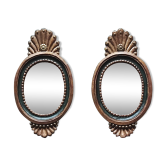 Pair small Italian mirrors