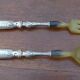 Service salad old handle silver stuffed punches Minerva