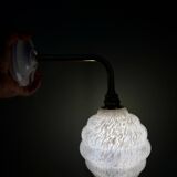 Vintage globe wall light in white Clichy glass