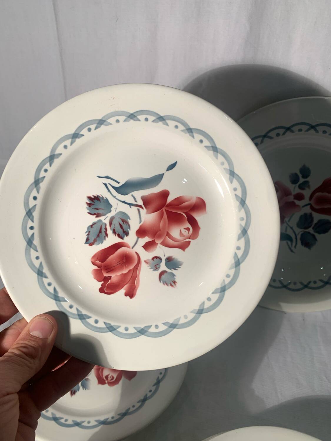 Art Deco service, Digoin Sarreguemines model, canes