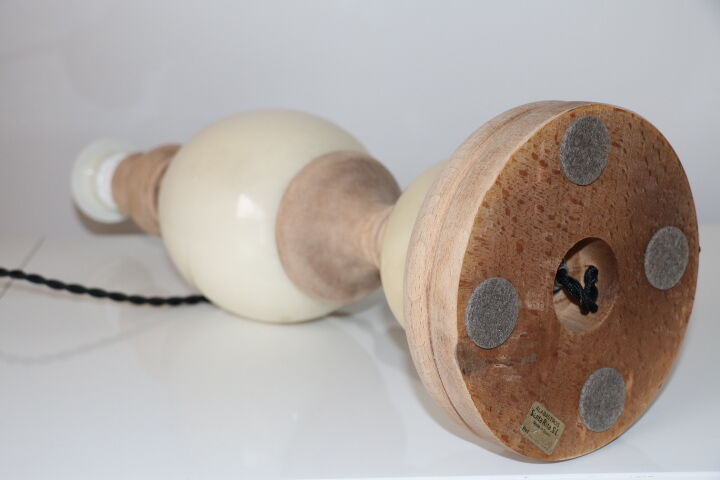 Marble and wood lamp base 400mm (without shade)