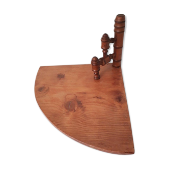 Ancienne étagère d'angle en bois blond