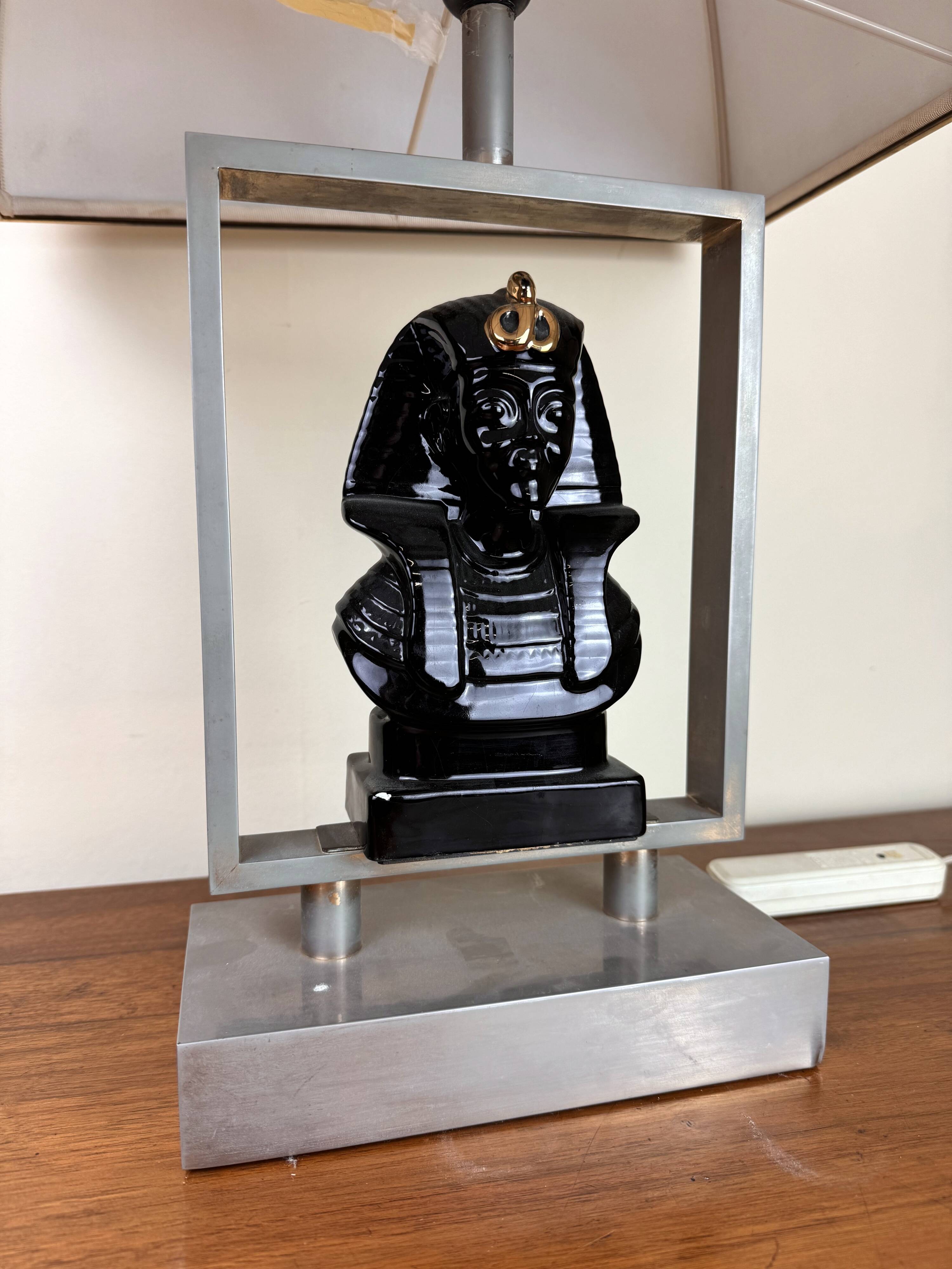 Ceramic desk lamp signed Paolo Traversi Italy circa 1975-1980