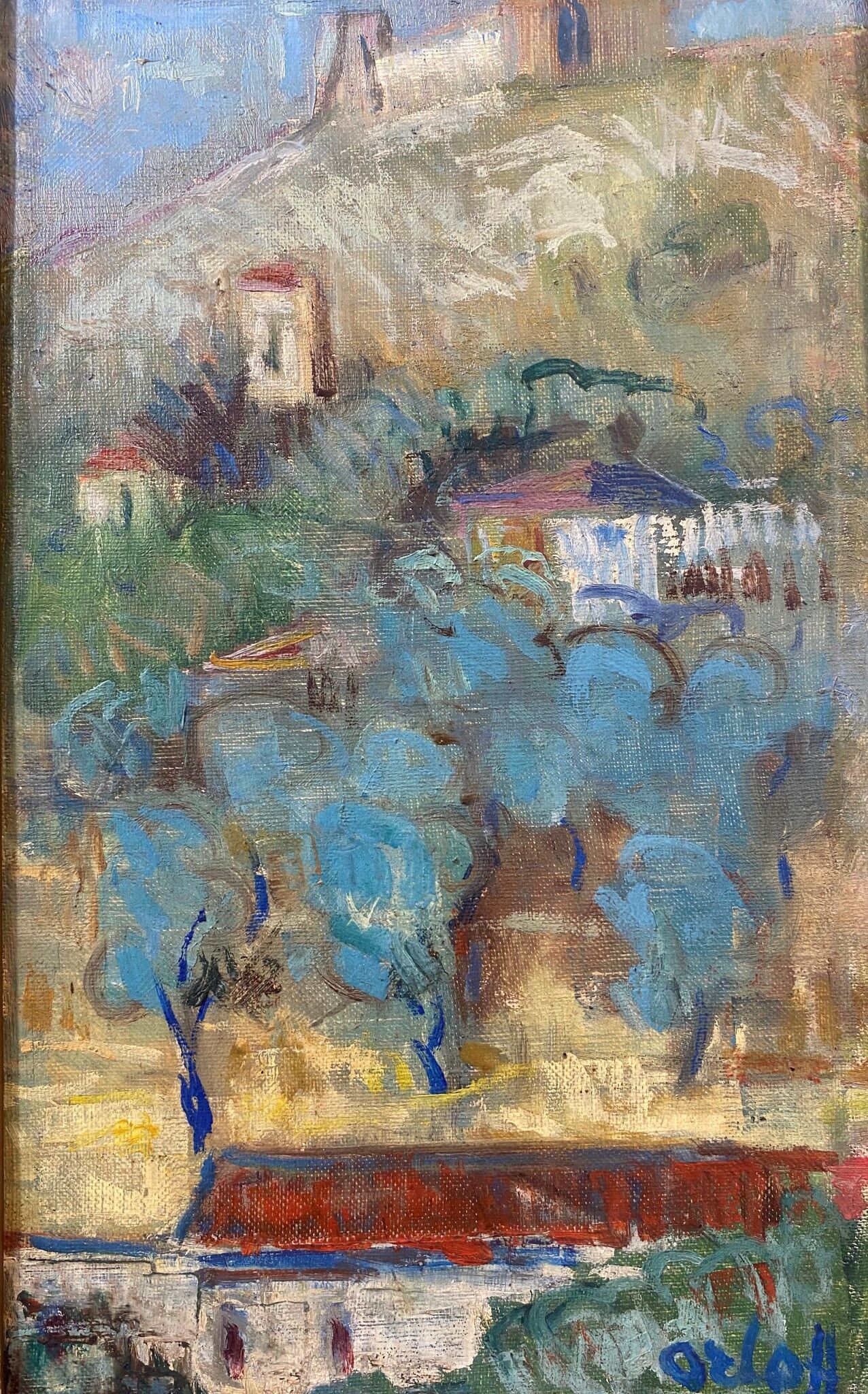 Mountain village, oil on canvas by Alexander Orloff (1899 – 1979)