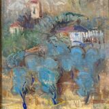 Huile sur toile d'Alexander Orloff (1899 – 1979), Village de montagne