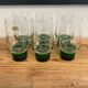 Set of 6 large Luminarc green foot glasses