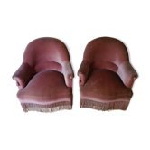 Paire de fauteuils crapaud