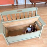 Celadon green toy chest bench