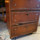 Five-drawer leather carder