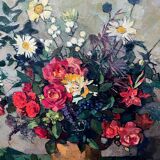 Leo Pringels (1901-1992) « Nature morte aux fleurs ».