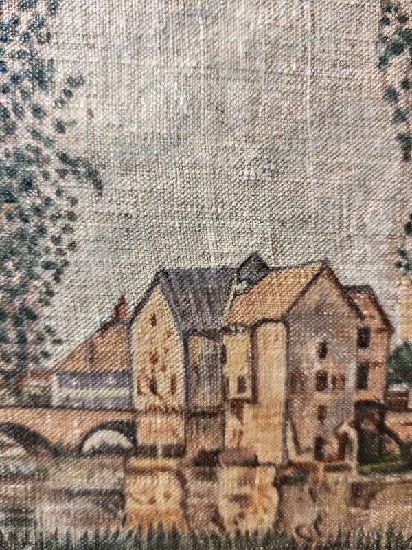 Huile sur toile  vintage Moret  sur Loing