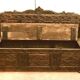 19th century carved ash-style chest bench