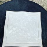 6 white glazed ceramic plates vague design and contemporary patterns