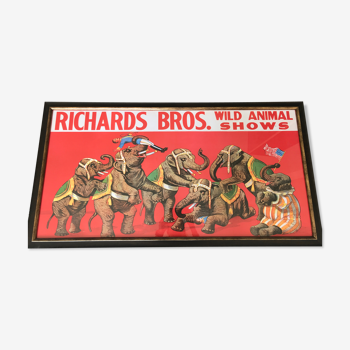 Frame and vintage circus poster Richard Bros