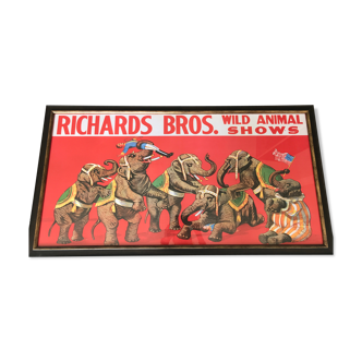 Frame and vintage circus poster Richard Bros