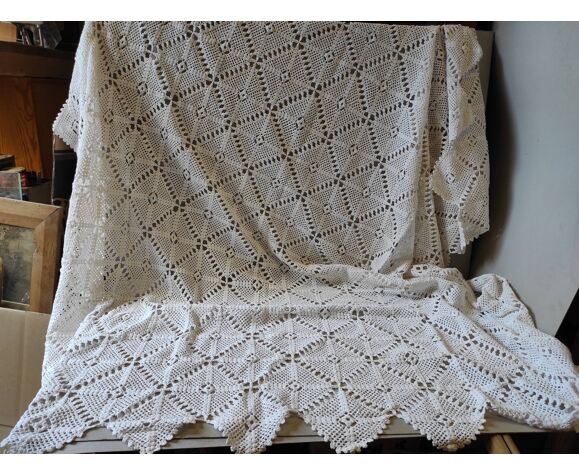 Ancien Couvre Lit Au Crochet En Coton Fait Main Vintage Selency Ancien Couvre Lit Au Crochet En Coton Fait Main Vintage Selency