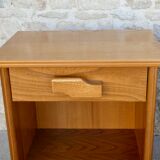 Paire de tables de chevet en orme, années 70-80