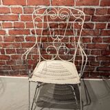 Wrought iron garden set painted white