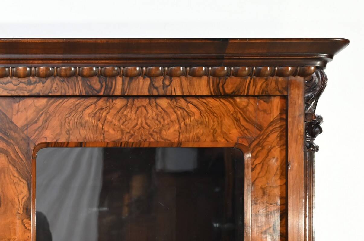 Burl Walnut Bookcase, Restoration Period – Early 19th Century