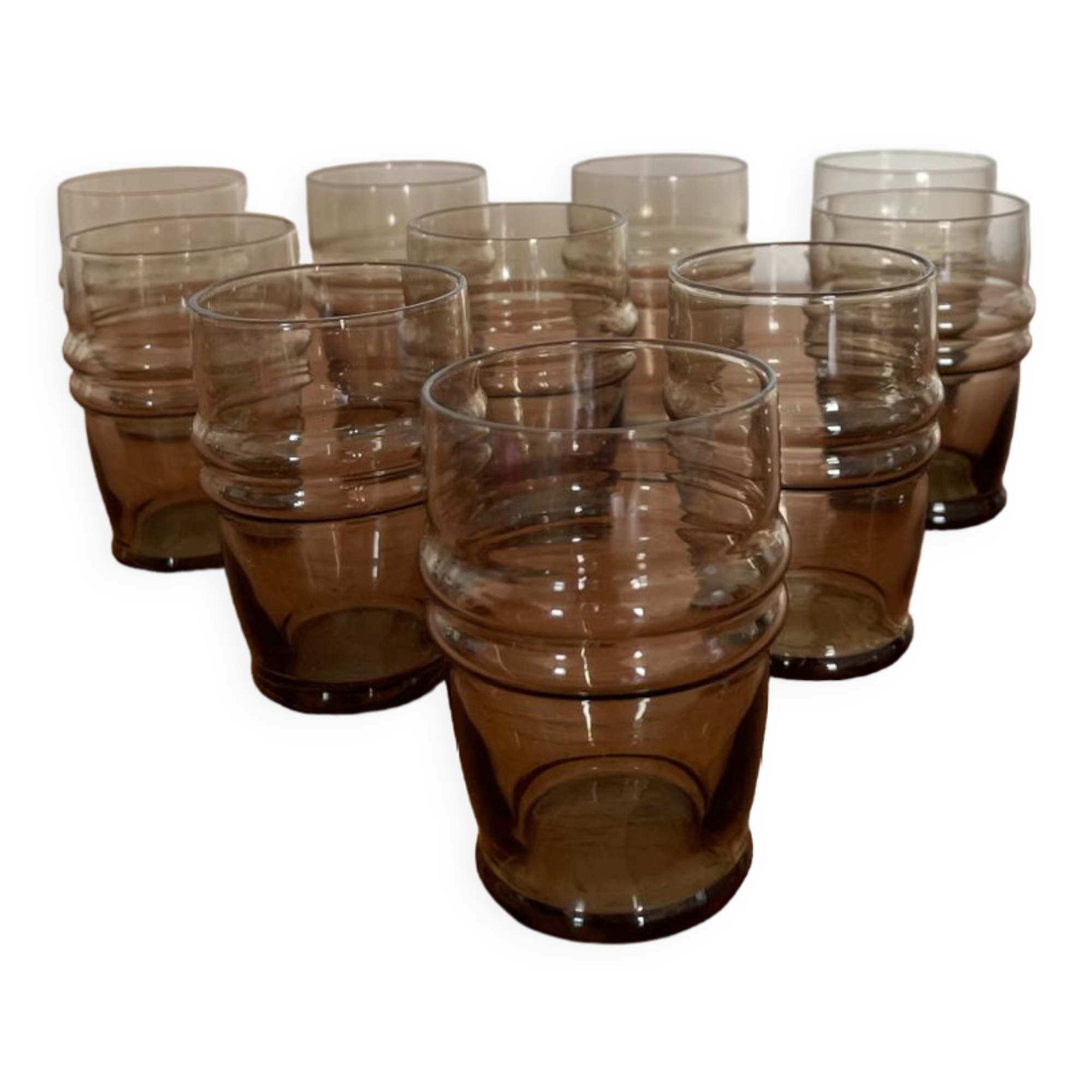 10 vintage shot glasses 70s
